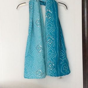 Sequined wrap/ scarf in various shadesof aqua blue